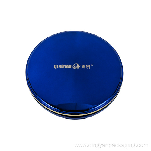 round pressed powder compact container with mirror